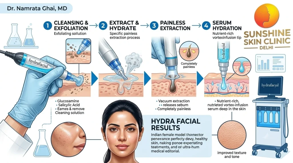 hydrafacial-treatment-process Four step Hydrafacial treatment process explained