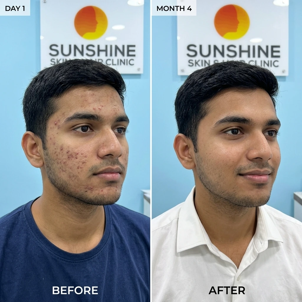 acne-acne-scar-treatment-before-after Before and after acne and acne scar treatment at
Sunshine Skin & Hair Clinic