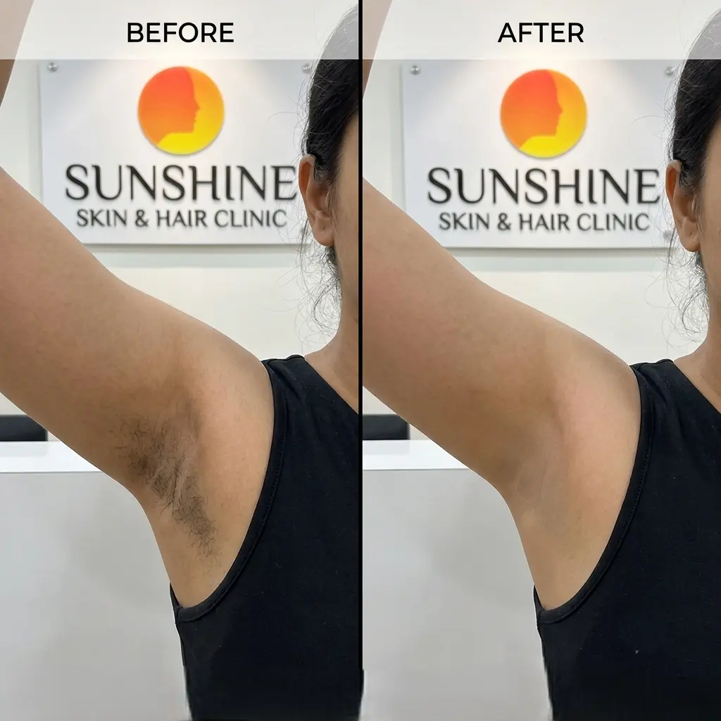 laser-hair-removal-before-after Before and after laser hair removal treatment at
Sunshine Skin & Hair Clinic