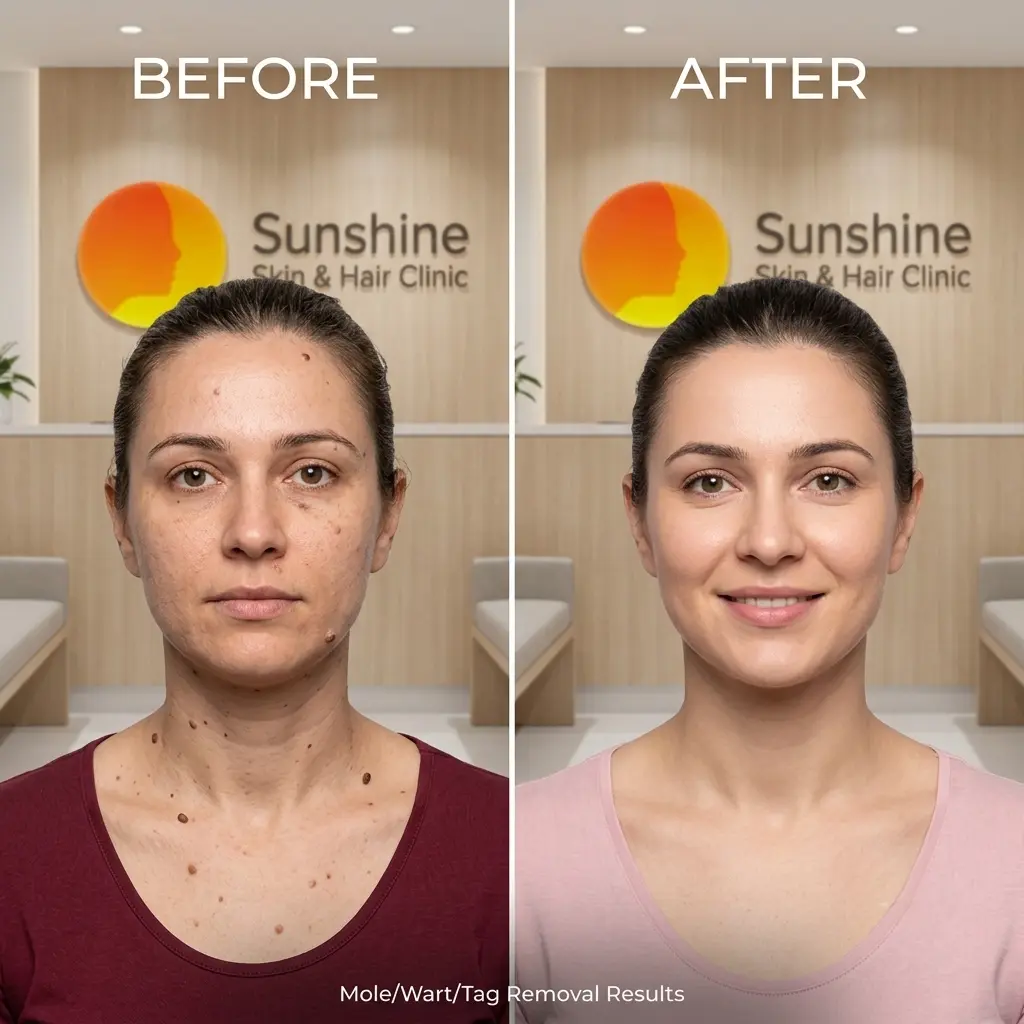 mole-wart-skin-tag-removal-before-after Before and after mole, wal nd skin tag removal
Sunshine Skin & Hair Clinic