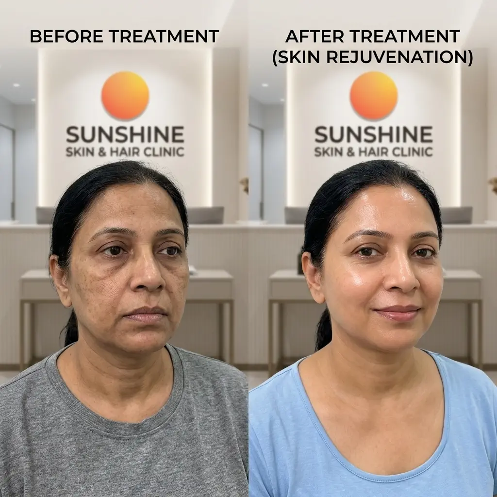 skin-rejuvenation-before-after Before and after skin rejuvenation treatment at
Sunshine Skin & Hair Clinic