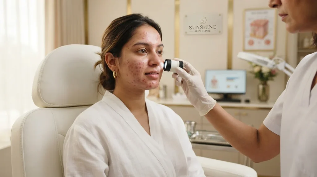 Acne treatment consultation at Sunshine Skin Clinic in Delhi