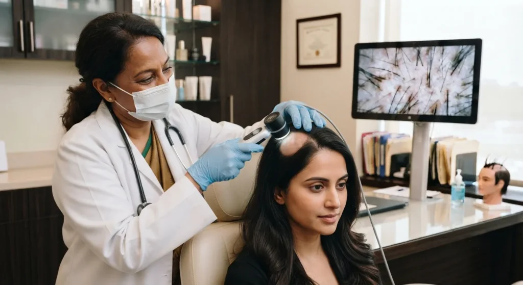 alopecia-treatment-consultation Alopecia diagnosis by dermatologist