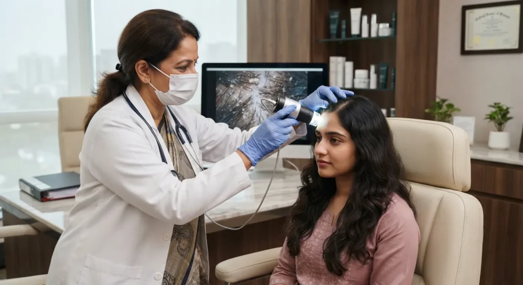 dandruff-treatment Dandruff and scalp examination