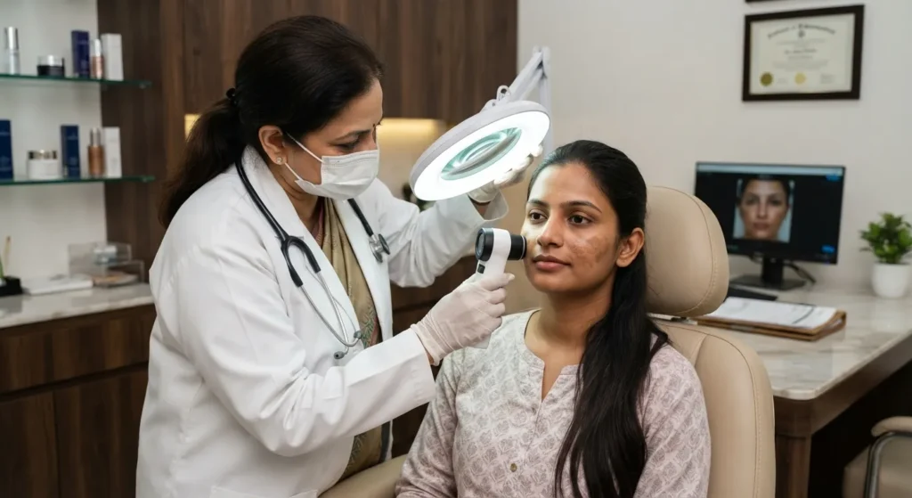 melasma-treatment-consultation Melasma evaluation by dermatologist