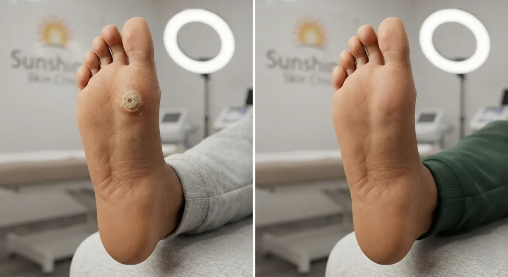 plantar-wart-before-after Illustrative before and after plantar wart treatment