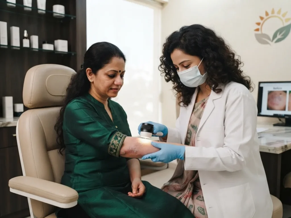 psoriasis-treatment-consultation Psoriasis consultation by dermatologist