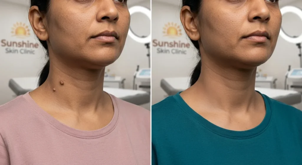 skin-tag-removal-before-after Illustrative before and after skin tag removal